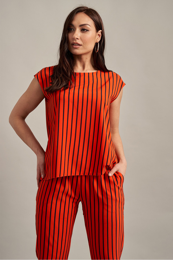 Блуза красного цвета в полоску 2 - интернет-магазин Natali Bolgar