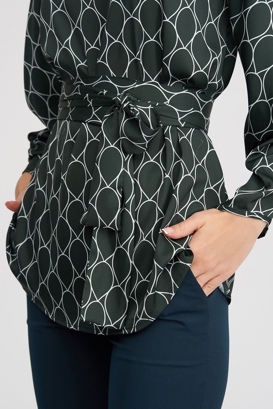 Шелковая блуза с поясом 3 - интернет-магазин Natali Bolgar