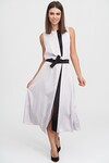 Платье с контрастной вставкой жемчужно-серого цвета - интернет-магазин Natali Bolgar