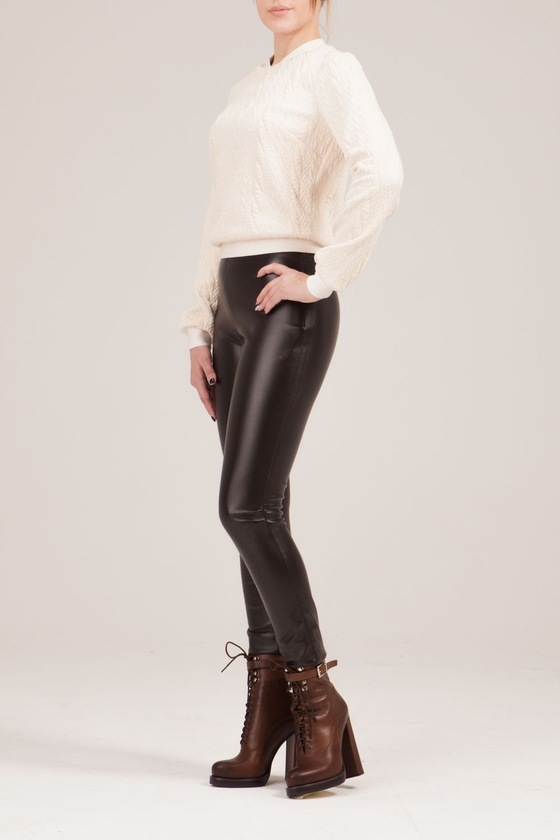 Кожаные брюки шоколадного оттенка - интернет-магазин Natali Bolgar