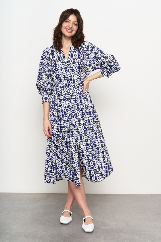 Сукня з бавовни з геометричним принтом 4 - интернет-магазин Natali Bolgar