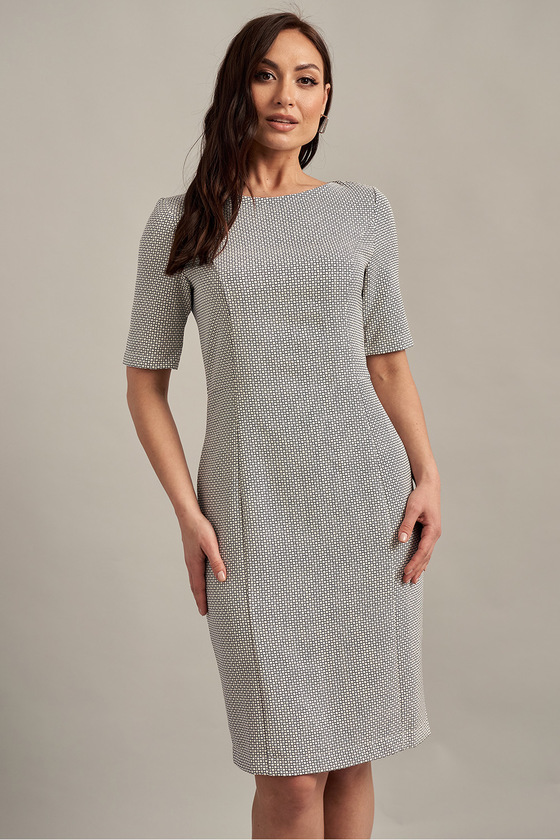 Платье-футляр серого цвета  1 - интернет-магазин Natali Bolgar