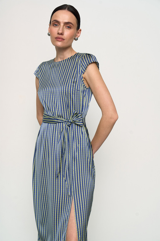 Платье с поясом в геометрический принт 5 - интернет-магазин Natali Bolgar
