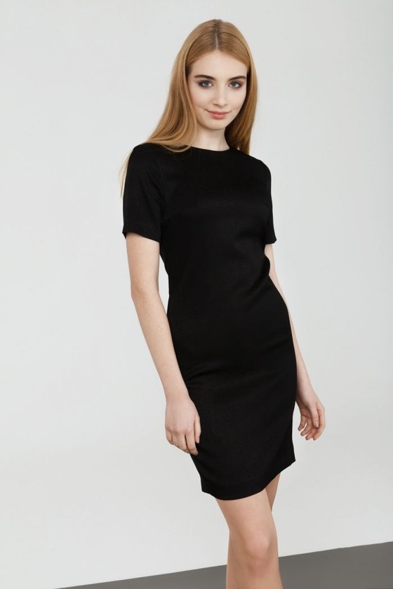 Платье-футляр с короткими рукавами черного цвета 1 - интернет-магазин Natali Bolgar