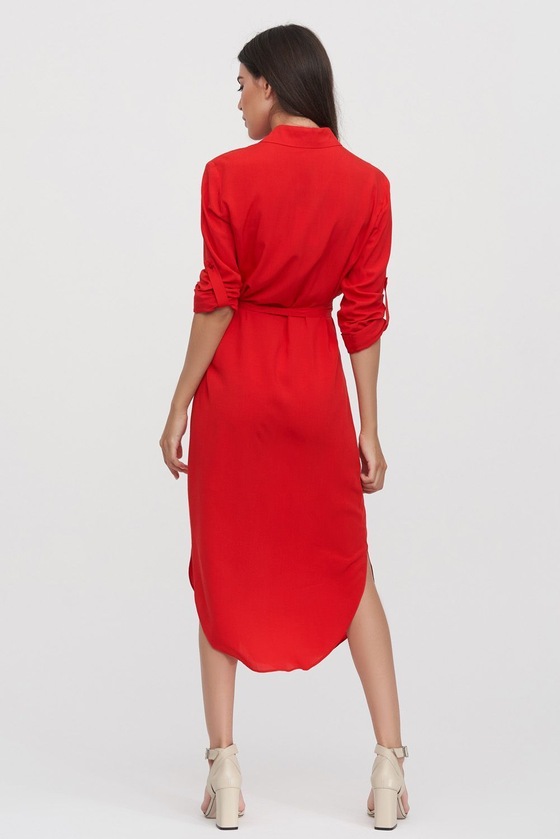 Платье-рубашка красного цвета 2 - интернет-магазин Natali Bolgar