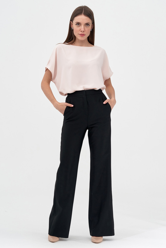 Широкие брюки черного цвета 1 - интернет-магазин Natali Bolgar