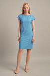 Платье футляр яркого-голубого цвета с коротким рукавом - интернет-магазин Natali Bolgar
