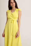  Платье на запах лимонного цвета с рукавами-крылышками 2 - интернет-магазин Natali Bolgar