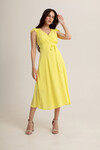  Платье на запах лимонного цвета с рукавами-крылышками 4 - интернет-магазин Natali Bolgar