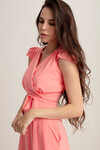 Розовое платье на запах с рукавами-крылышками 2 - интернет-магазин Natali Bolgar