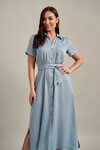 Длинное платье-рубашка голубого цвета 3 - интернет-магазин Natali Bolgar