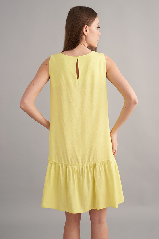 Желтое платье с рюшем 2 - интернет-магазин Natali Bolgar