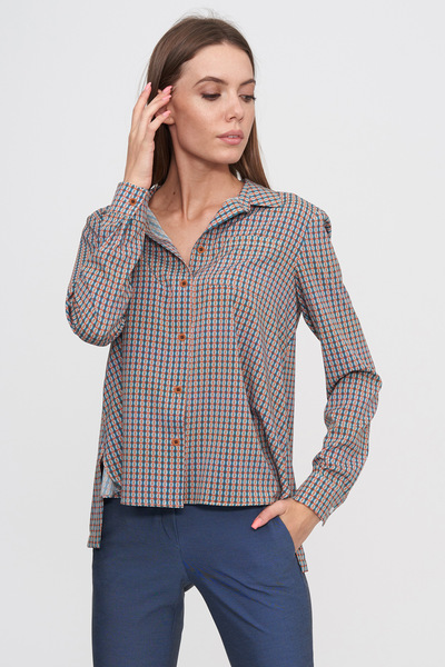 Асимметричная блуза в геометрическом принте  – Natali Bolgar