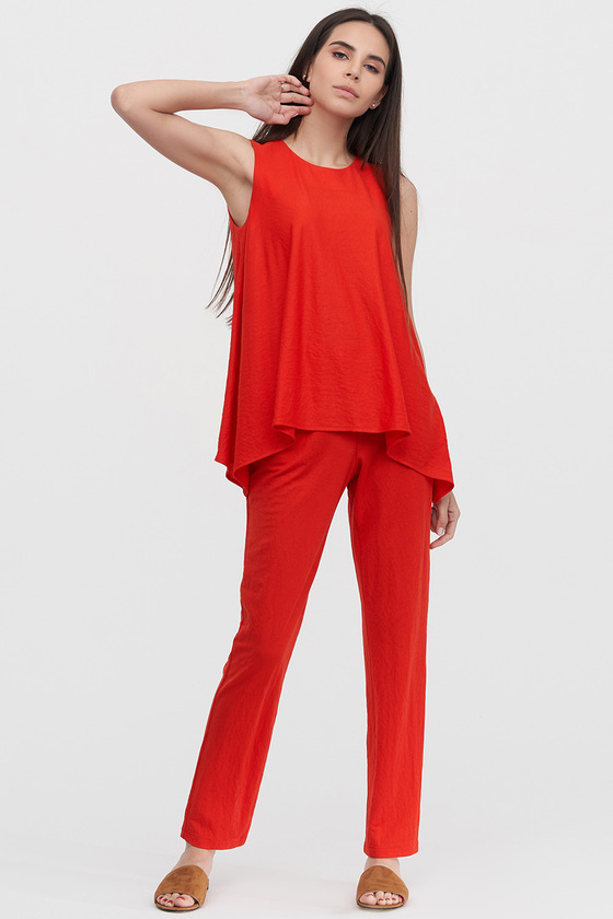 Асимметричная блуза красного цвета 3 - интернет-магазин Natali Bolgar