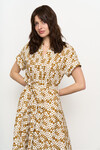 Сукня з геометричним принтом кольору кемел 4 - интернет-магазин Natali Bolgar