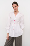 Біла сорочка з червоними ґудзиками - интернет-магазин Natali Bolgar