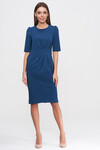 Платье синего цвета с драпировкой - интернет-магазин Natali Bolgar