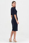 Платье-футляр темно-синего цвета  с отделкой 3 - интернет-магазин Natali Bolgar