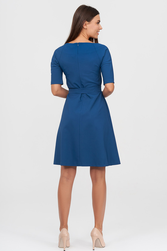 Платье А-силуэта синего цвета 2 - интернет-магазин Natali Bolgar