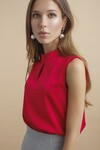 Шелковая блуза без рукавов ягодного цвета 1 - интернет-магазин Natali Bolgar
