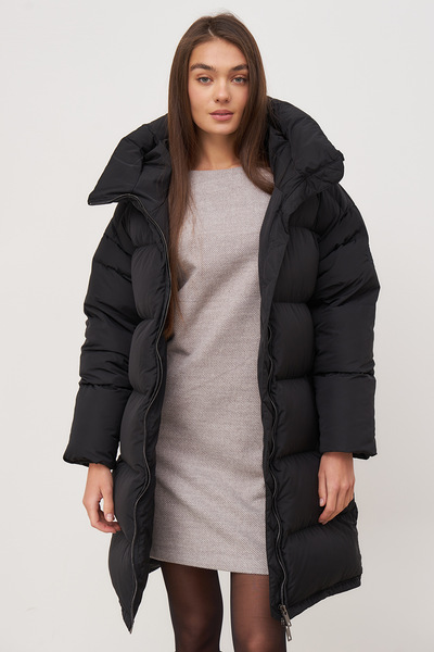 Чорна пухова куртка в стилі oversize  – Natali Bolgar