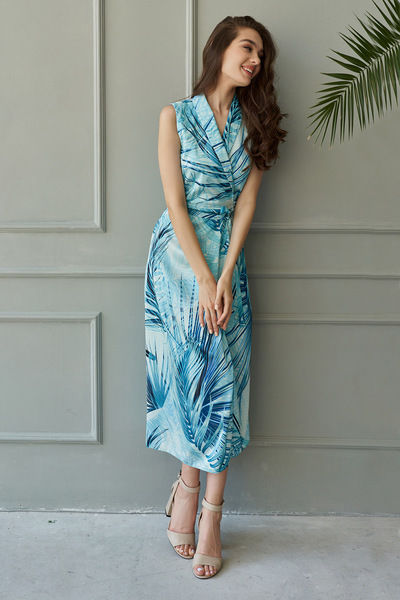 Платье с тропическим принтом на запах   – Natali Bolgar
