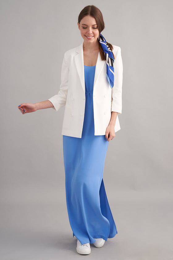 Платье в пол голубого цвета на тонких бретелях 5 - интернет-магазин Natali Bolgar