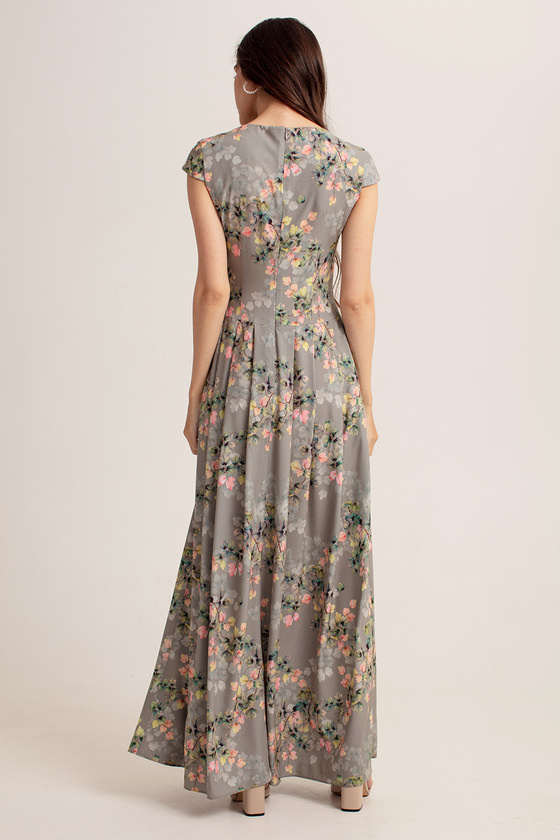 Платье в пол с нежным цветочным принтом 3 - интернет-магазин Natali Bolgar