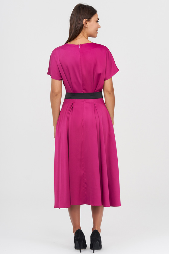 Струящееся платье на запах цвета фуксии 2 - интернет-магазин Natali Bolgar