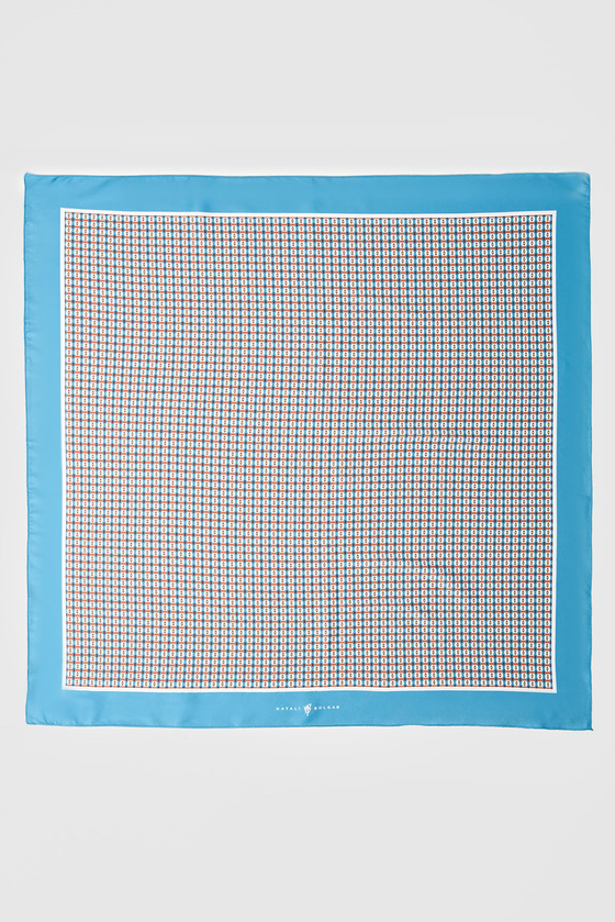 Легкий шелковый платок в геометрическом принте 1 - интернет-магазин Natali Bolgar