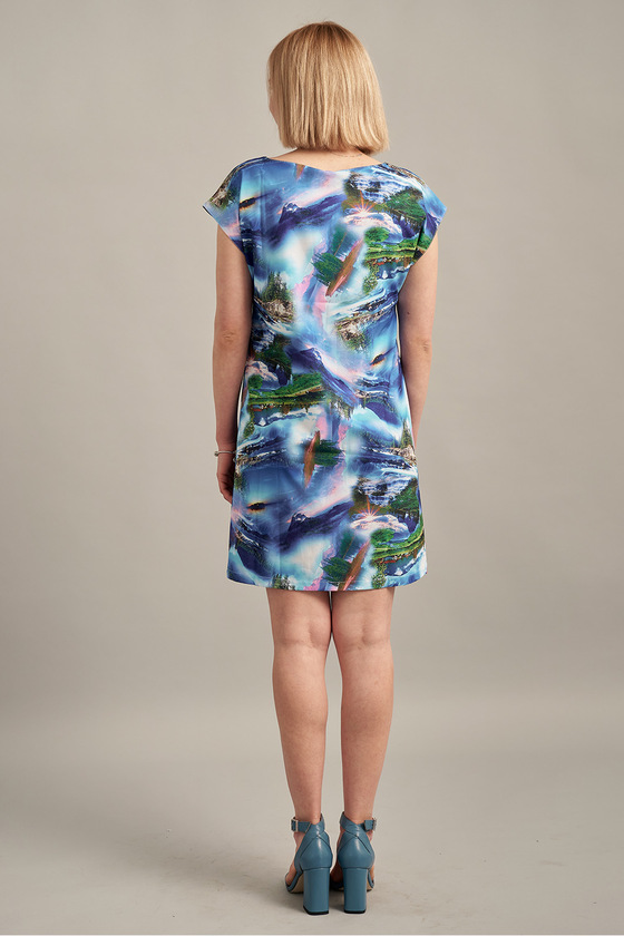 Свободное платье с крупным принтом со спущенной линией плеча 3 - интернет-магазин Natali Bolgar