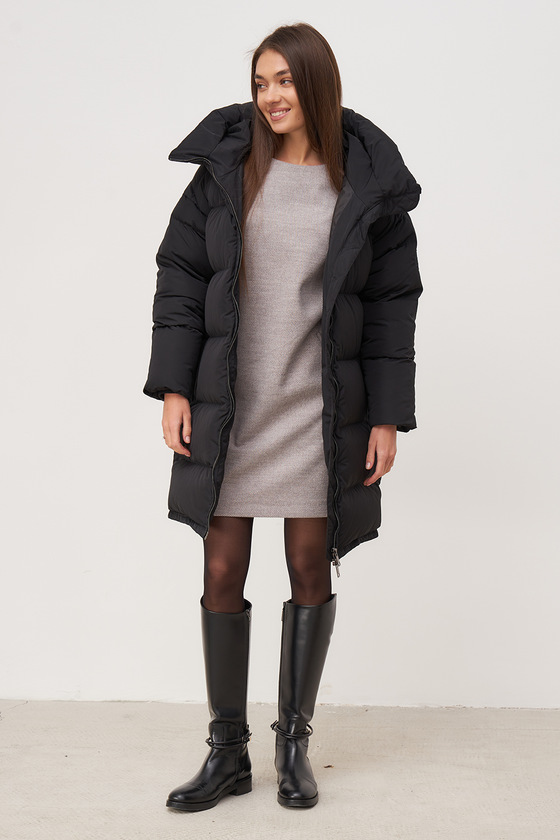 Чорна пухова куртка в стилі oversize 14 - интернет-магазин Natali Bolgar