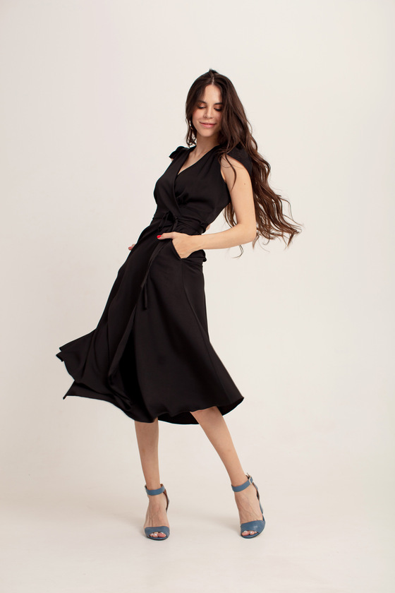 Платье на запах черного цвета - интернет-магазин Natali Bolgar