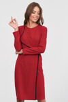 Красное платье с контрастным кантом 1 - интернет-магазин Natali Bolgar