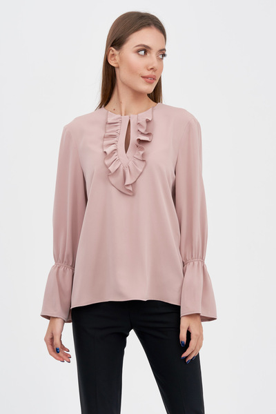 Блуза с рюшами бежевого цвета   – Natali Bolgar