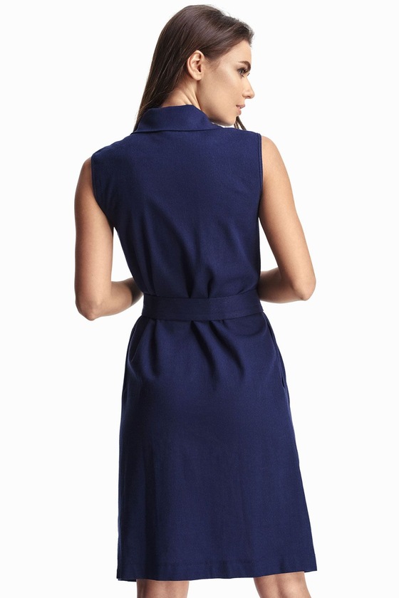 Льняное платье синего цвета  1 - интернет-магазин Natali Bolgar