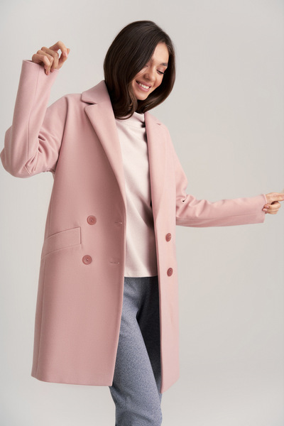 Двубортное пальто пудрового цвета  – Natali Bolgar