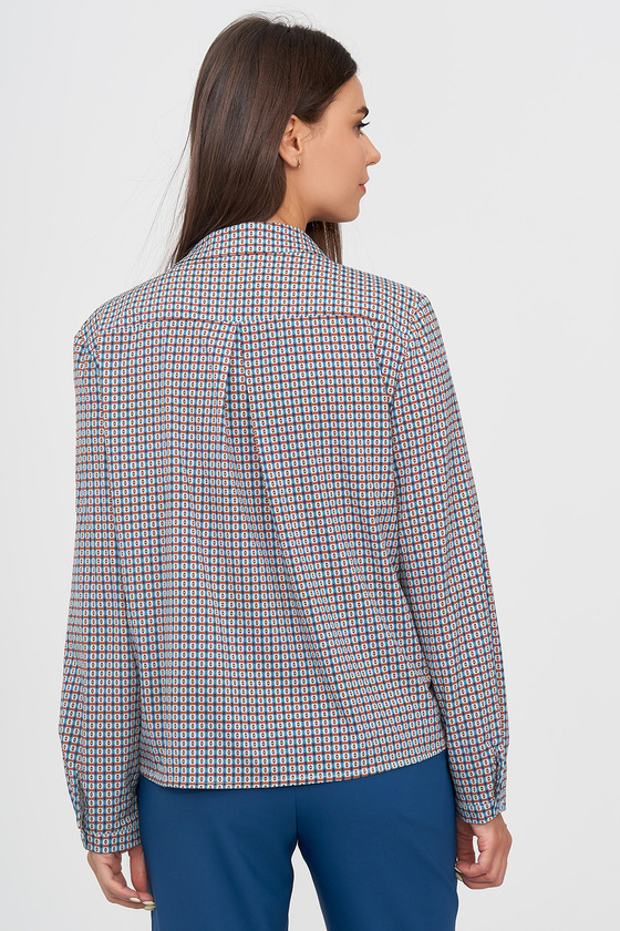 Блуза на запах в геометрическом принте  1 - интернет-магазин Natali Bolgar