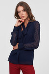 Блуза синего цвета с бантом 1 - интернет-магазин Natali Bolgar