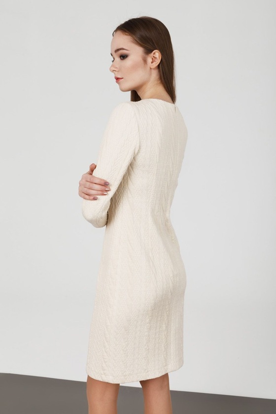 Теплое платье молочного оттенка 1 - интернет-магазин Natali Bolgar