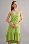 Летнее платье салатового цвета с асимметричным низом 1 - интернет-магазин Natali Bolgar