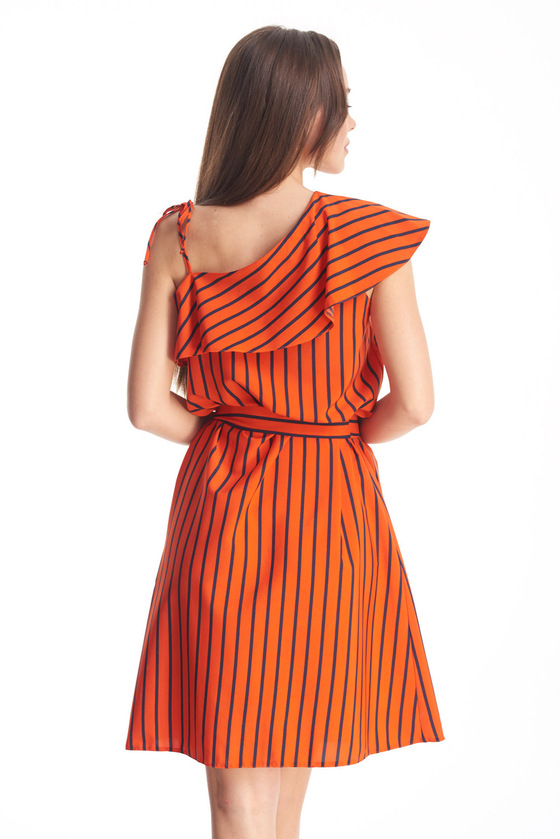 Платье в полоску с воланом на одно плечо 1 - интернет-магазин Natali Bolgar