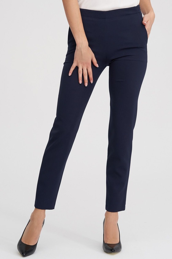 Укороченные брюки темно-синего цвета 1 - интернет-магазин Natali Bolgar