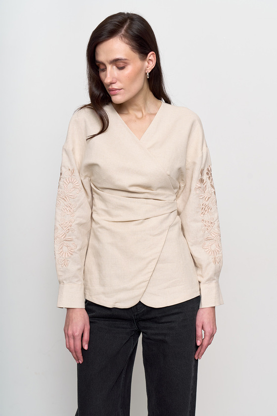 Льняна сорочка з етнічною вишивкою 3 - интернет-магазин Natali Bolgar