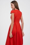 Платье с расклешенной юбкой красного цвета 2 - интернет-магазин Natali Bolgar