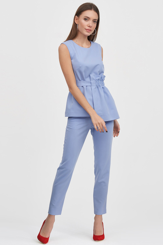 Укороченные брюки голубого цвета - интернет-магазин Natali Bolgar