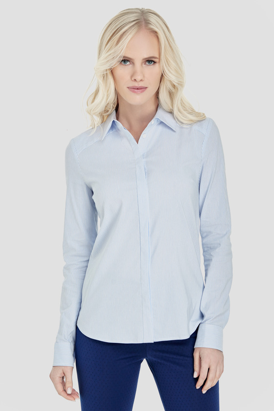Классическая рубашка в голубую полоску - интернет-магазин Natali Bolgar