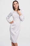 Платье-футляр со складками жемчужно-серого цвета 1 - интернет-магазин Natali Bolgar