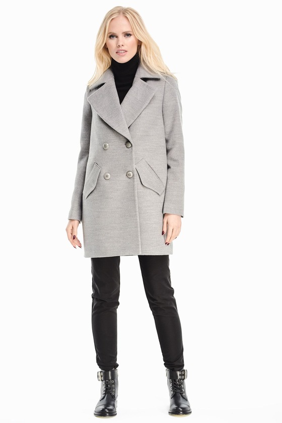 Пальто-кокон серого цвета - интернет-магазин Natali Bolgar