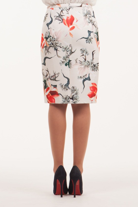 Принтованная юбка с разрезом спереди 2 - интернет-магазин Natali Bolgar
